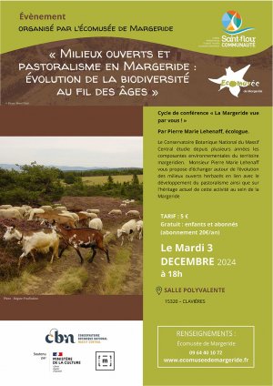 Conférence "Milieux ouverts et pastoralisme en margeride : évolution de la biodiversité au fil des âges"